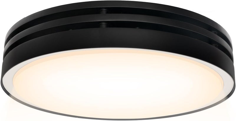 Akicon Bathroom Exhaust Fan with Light, 110CFM, 2.0 Sones for Ceiling, 1000lm Dimmable LED Light and 150lm Nightlight Dual Color Bathroom Vent Fan for Home, Round, Black - Image 1